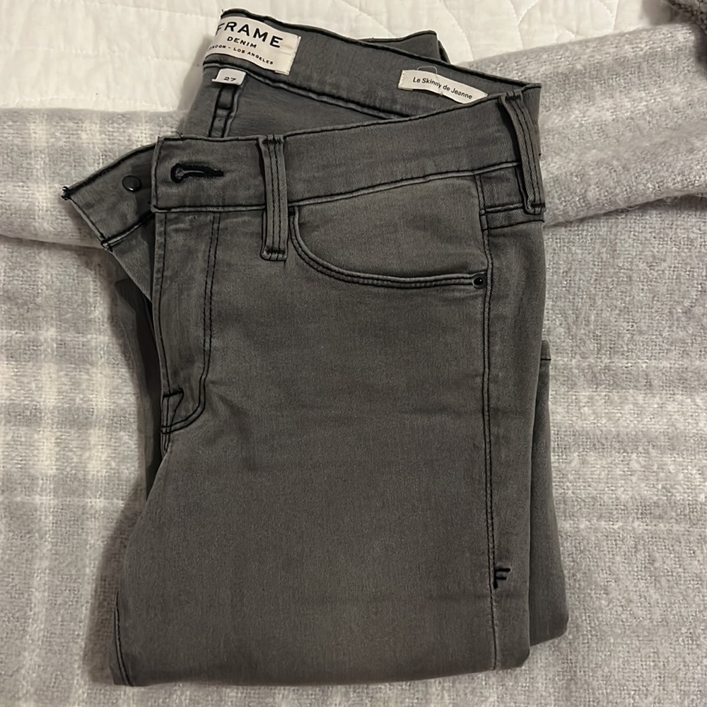 Distressed frame denim skinny Jean
